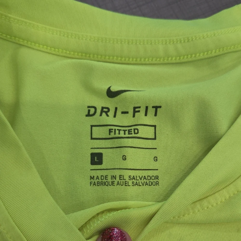 Nike Kids Bright Yellow Long Sleeve Tee - Picture 3 of 4